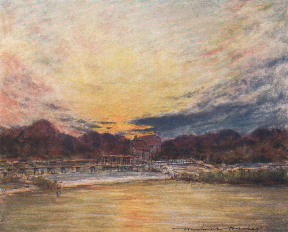 'Hambleden' by Mortimer Menpes. Buckinghamshire 1906 old antique print picture